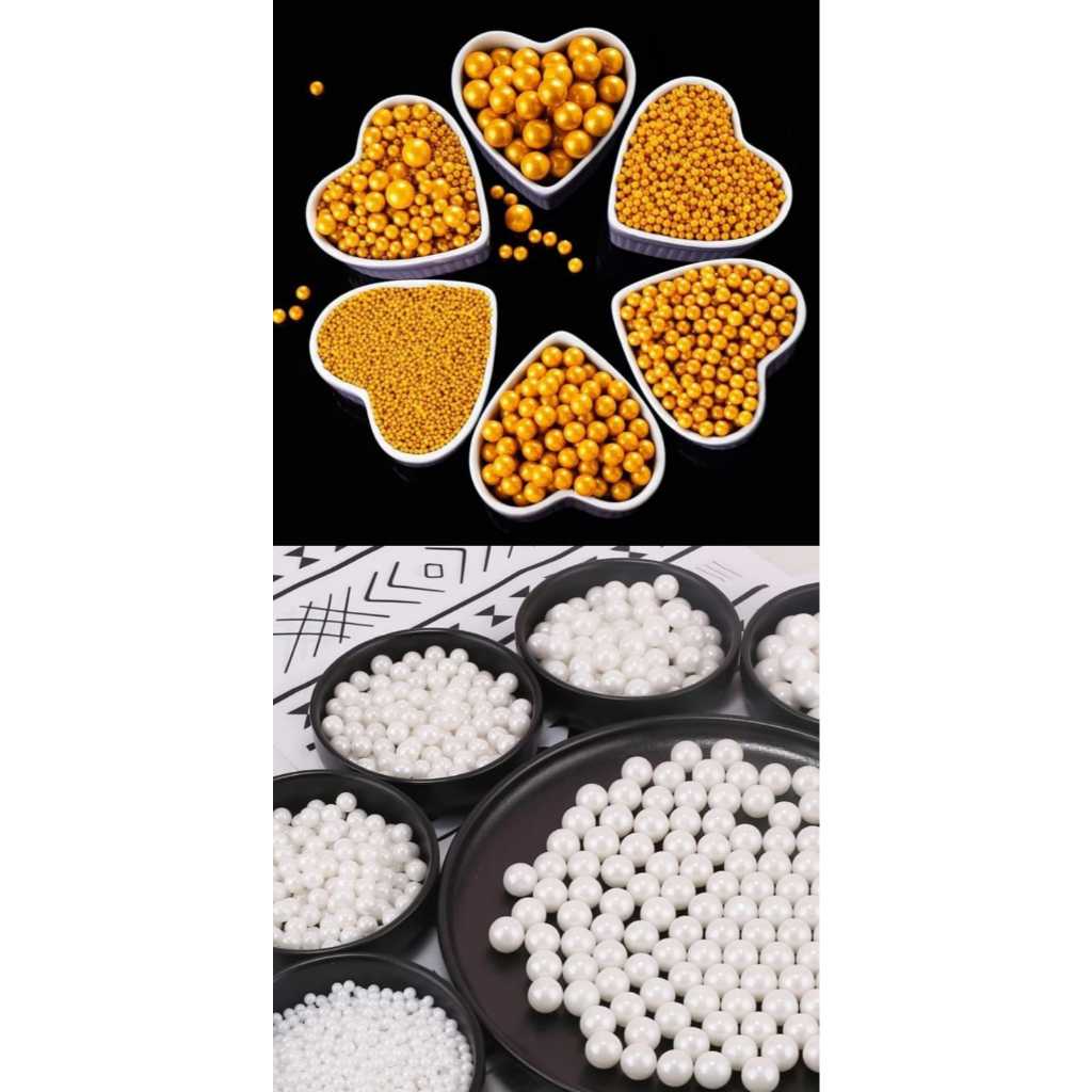 Sprinkle White & Gold 50gr Hiasan Kue Ulang Tahun