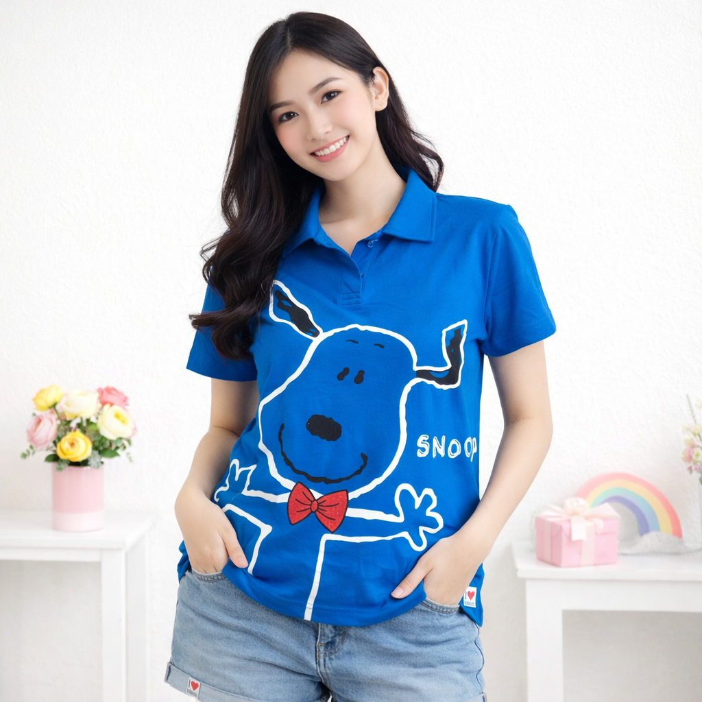 Obral Kaos Krah Wanita Motif Darbost Lengan Pendek