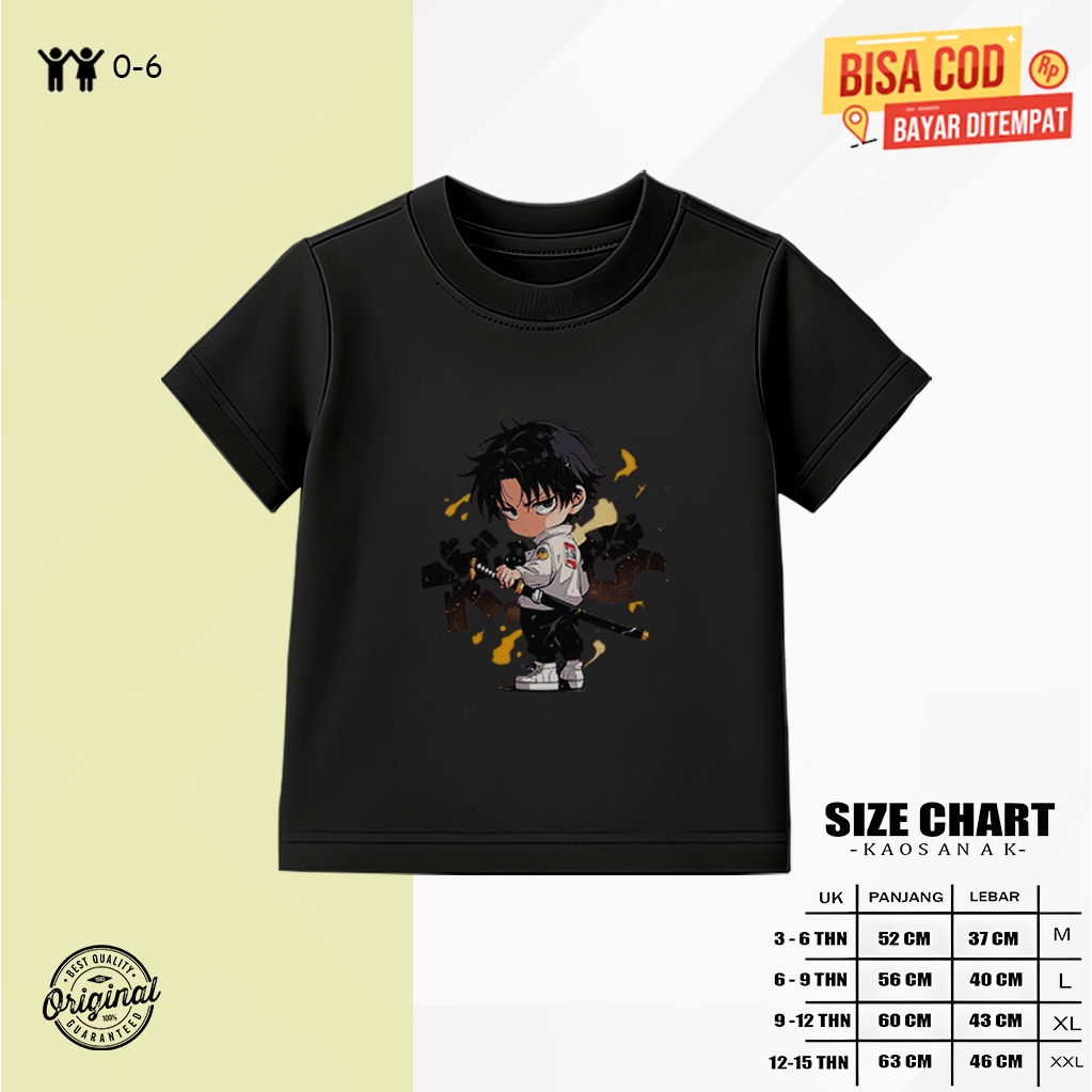 KAOS ANAK 0 - 6 TAHUN - MOTIF KATANA BOY - ANAK LAKI LAKI DAN PEREMPUAN