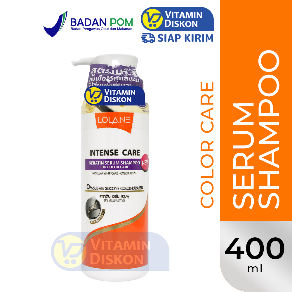 Lolane Intense Care Keratin Serum Shampoo For Color Care 400ml | Shampoo Keratin untuk Rambut Berwar
