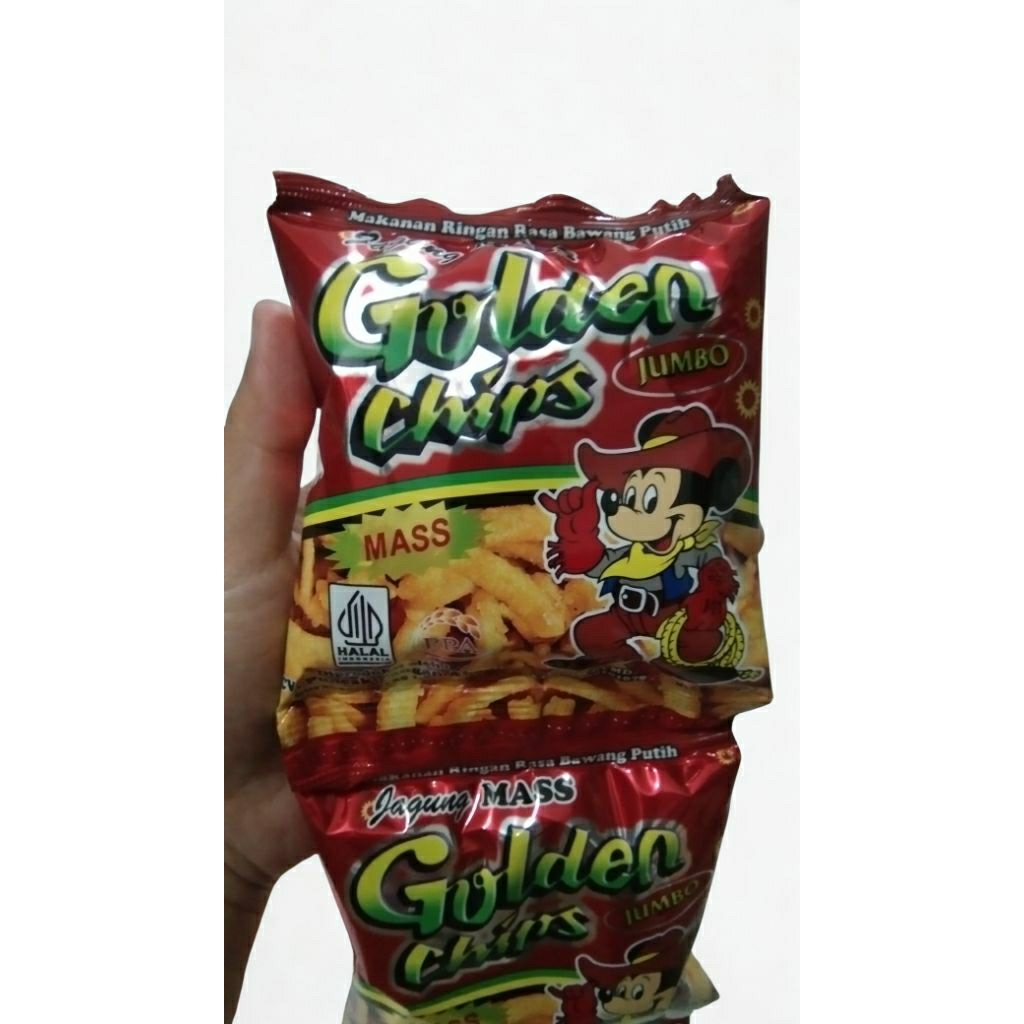 Jagung Mass | 1 Renteng | Golden Chips Potato Rasa Gurih Asin 35gr 10 Pcs