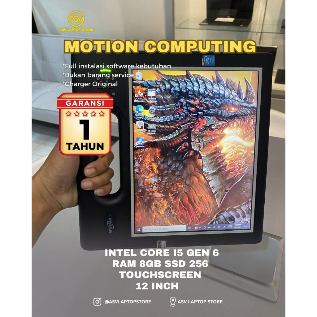 MOTION COMPUTING CORE I5 GEN 6 RAM 4GB SSD 256GB TOUCHSCREEN 12 INCH LAPTOP HYBRID FLEKSIBEL ORIGINA
