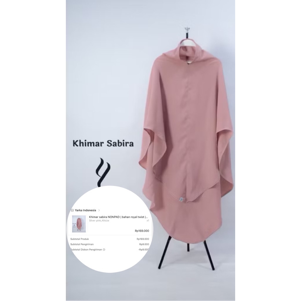 preloved khimar non pad sabira by yarka