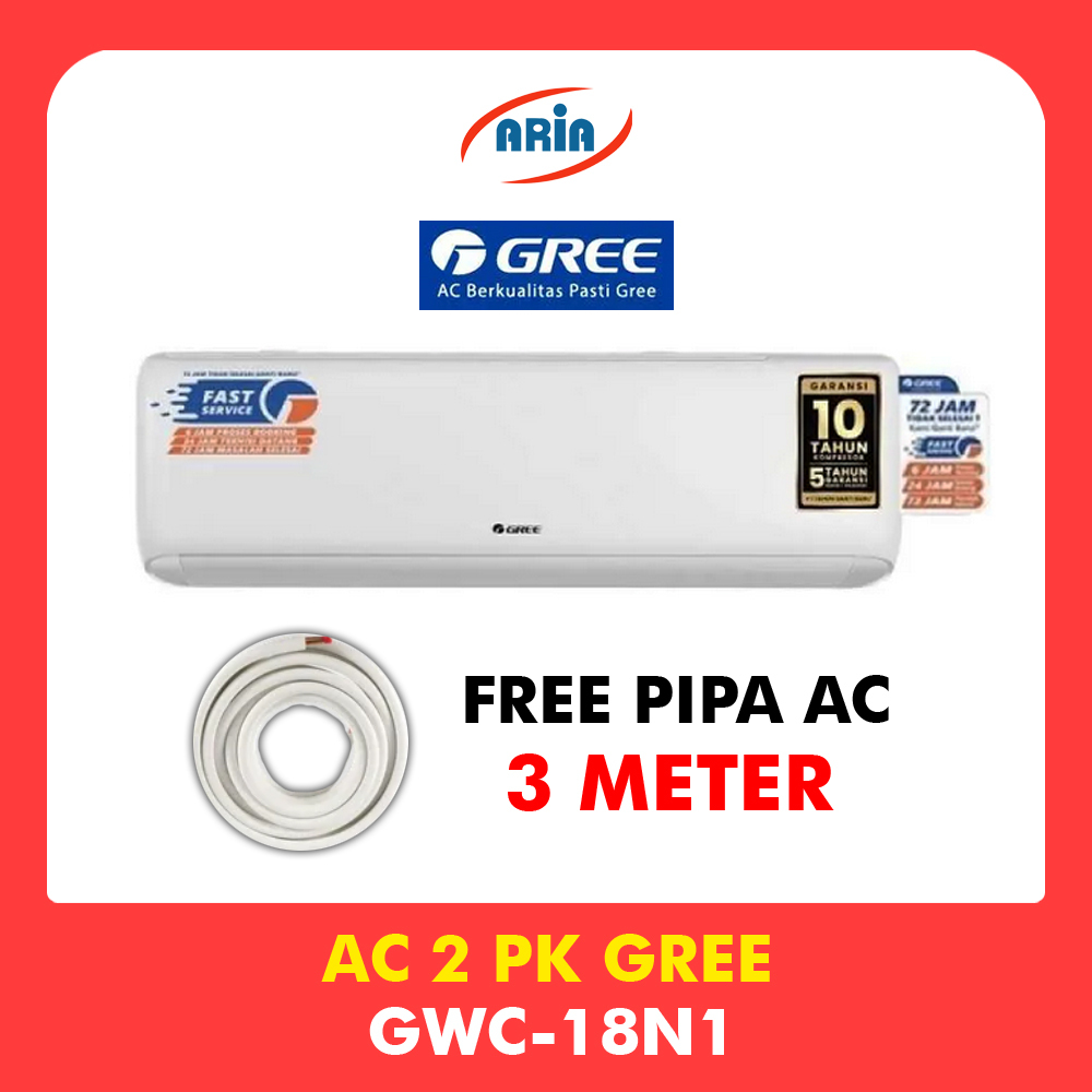 AC GREE 2 PK GWC-18N1 ( UNIT INDOOR OUTDOOR ONLY ) FREE PIPA 3 METER