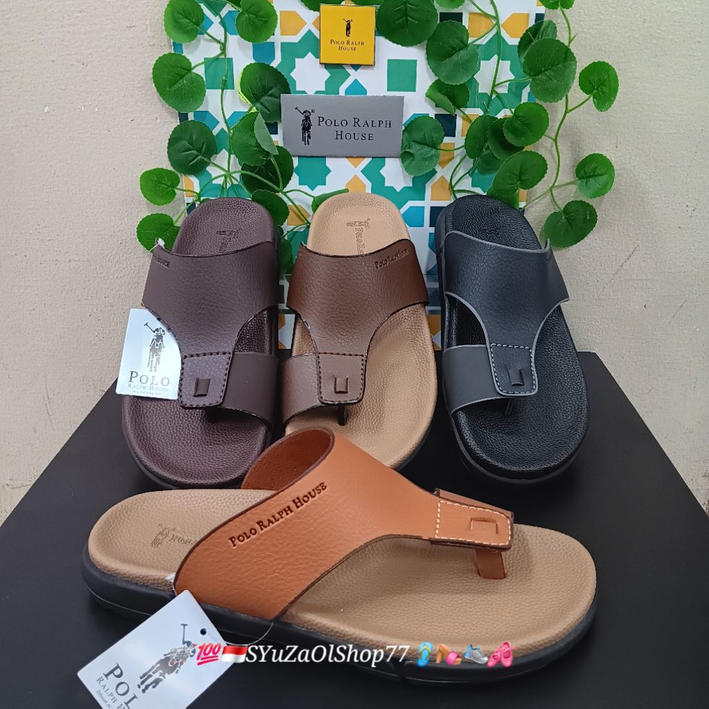 [Bisa COD/100% Original/Art BENICIO 01] Sandal Pria POLO RALPH HOUSE/Sandal Casual Pria/Sandal Slide