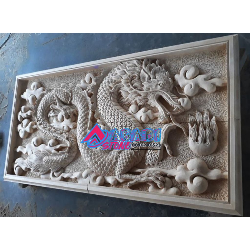 ukiran naga batu ukir hiasan dinding 100x200