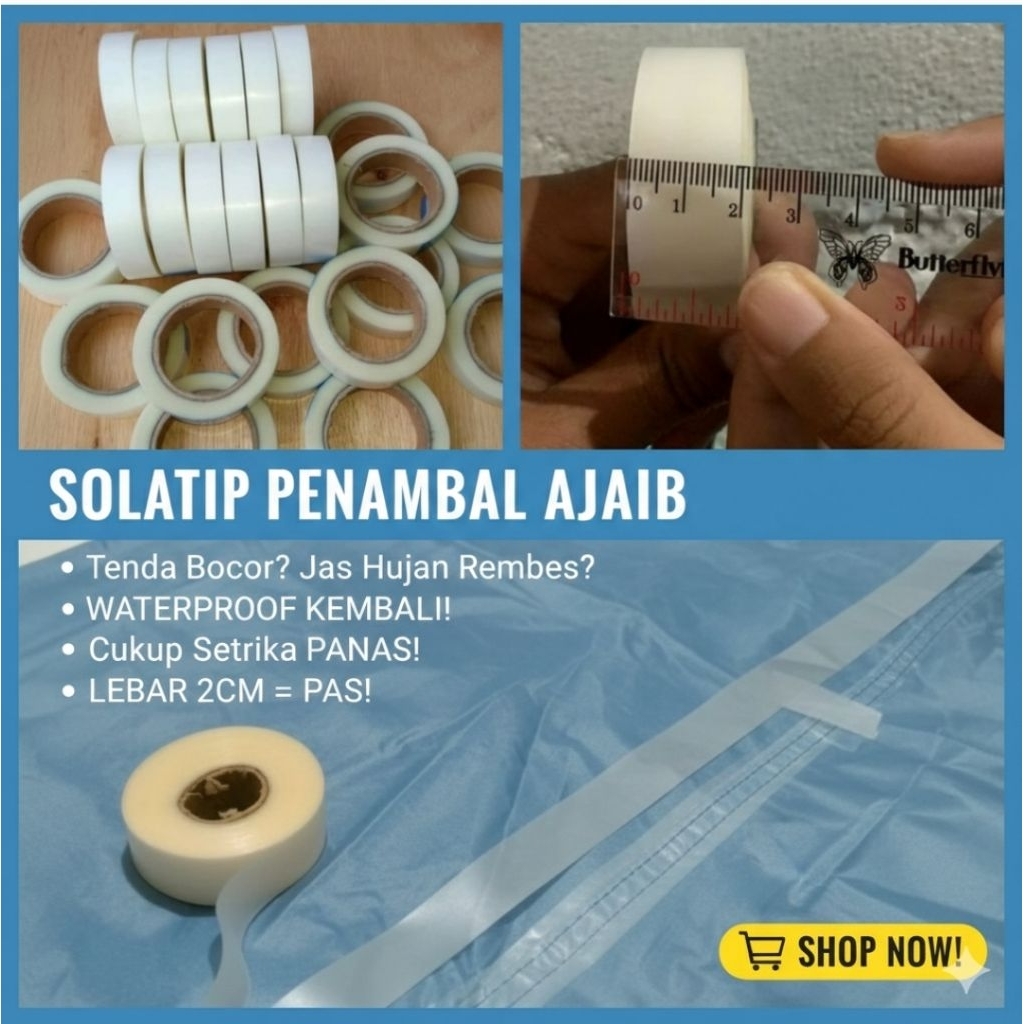 Seam Seal Tape Waterproof Penambal Jas Hujan Payung Tenda