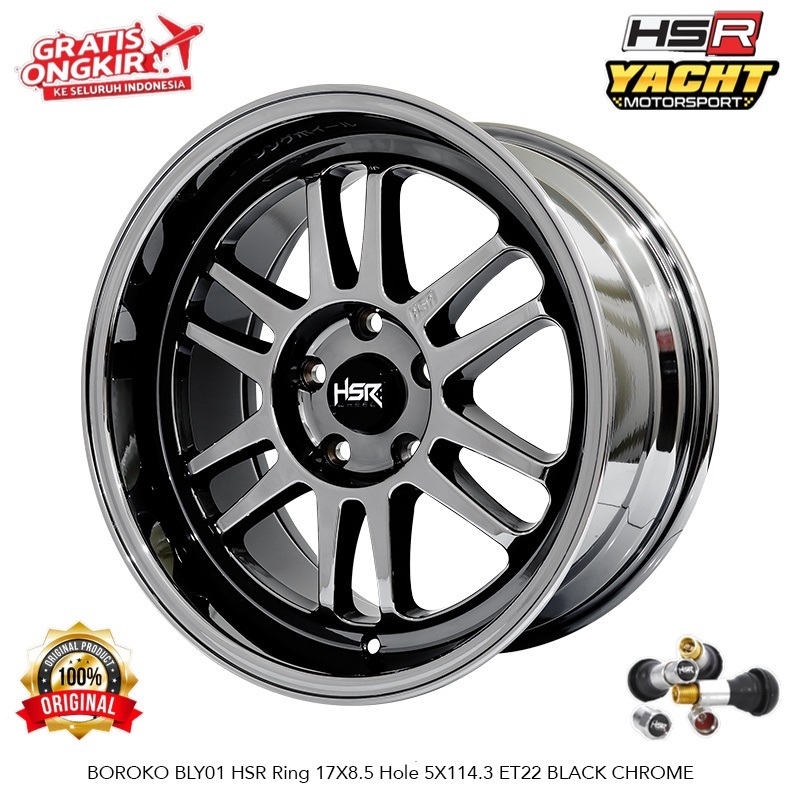 Pelak Racing HSR BLY 01 Ring 17 Mobil Inova Civic New Brv Free Baut Roda