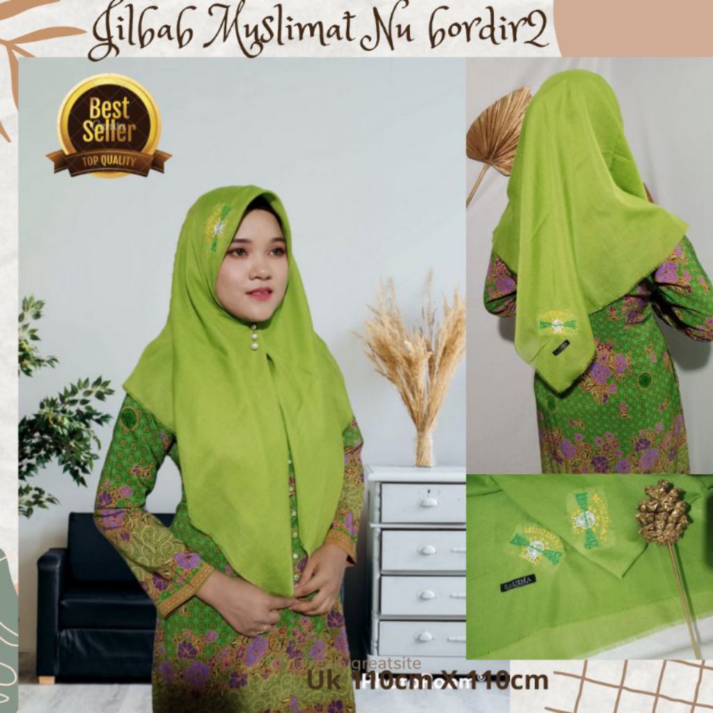 segi4 muslimat bordir dua hijab