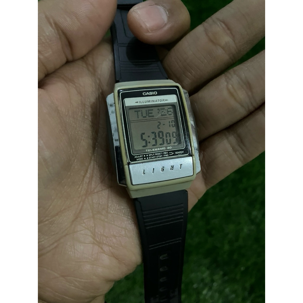 Casio Telememo 30 Original Vintage Digital Jam Tangan Casio Retro Illuminator Telememo