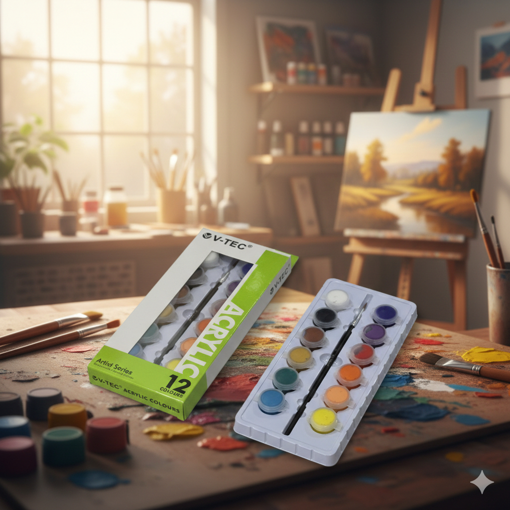 Cat Akrilik V-TEC Acrylic Colours VTEC VT - 512 TB 12 warna x 5 ml