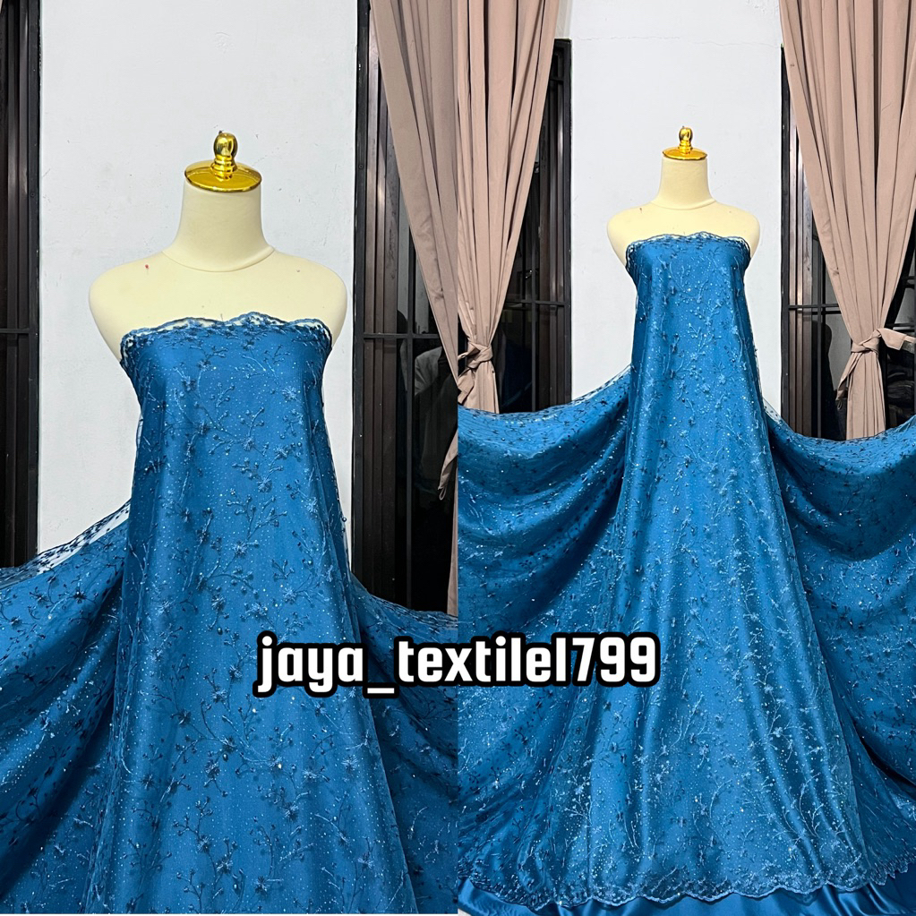 Tille Akar Mutiara/Brokat mutiara gliter/Kain brokat kebaya terbaru