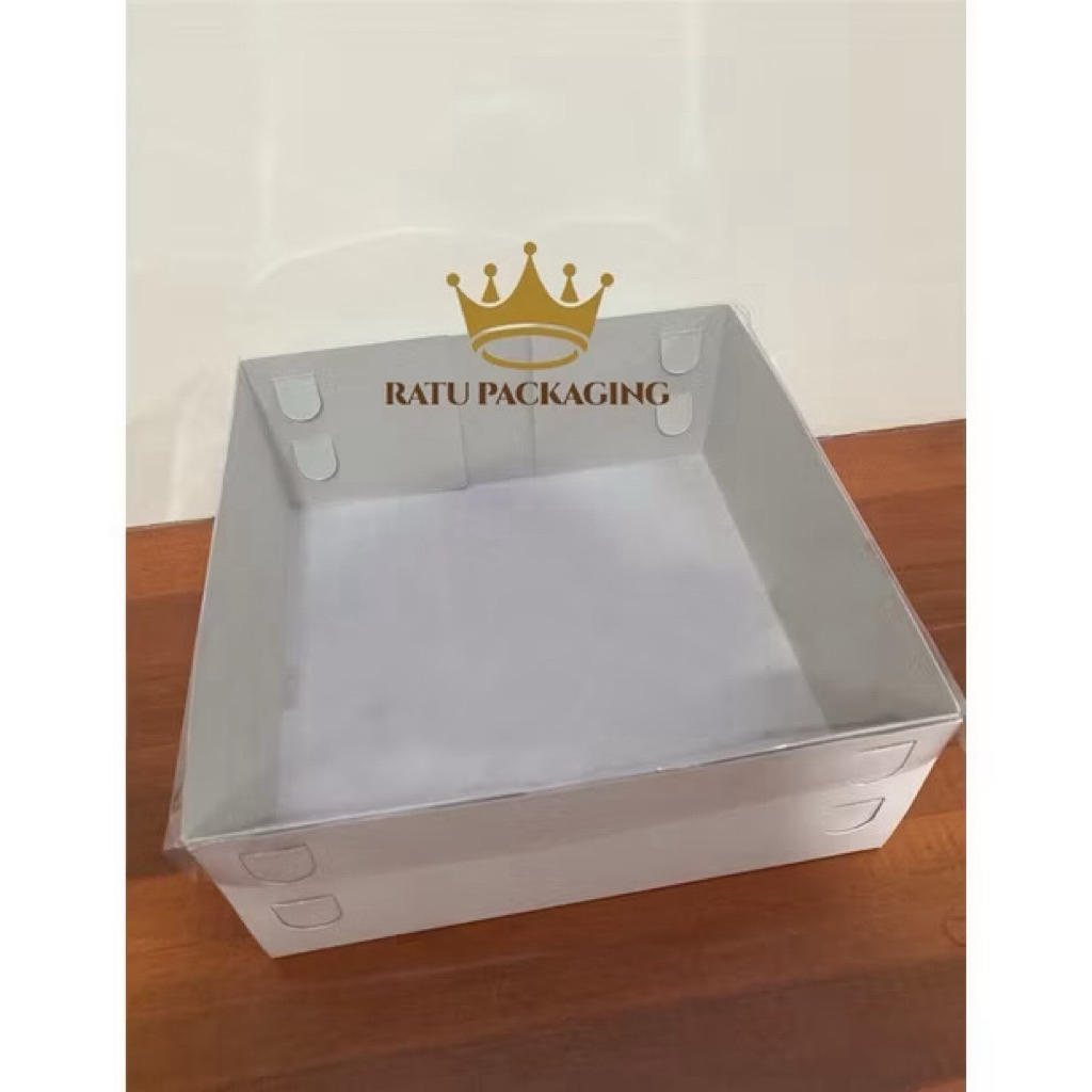 10 PCS DOS DUPLEX PUTIH TUTUP MIKA KUE Tinggi 7Cm Kardus Box Dus Kotak Kue Putih Duplex / Kotak Hamp