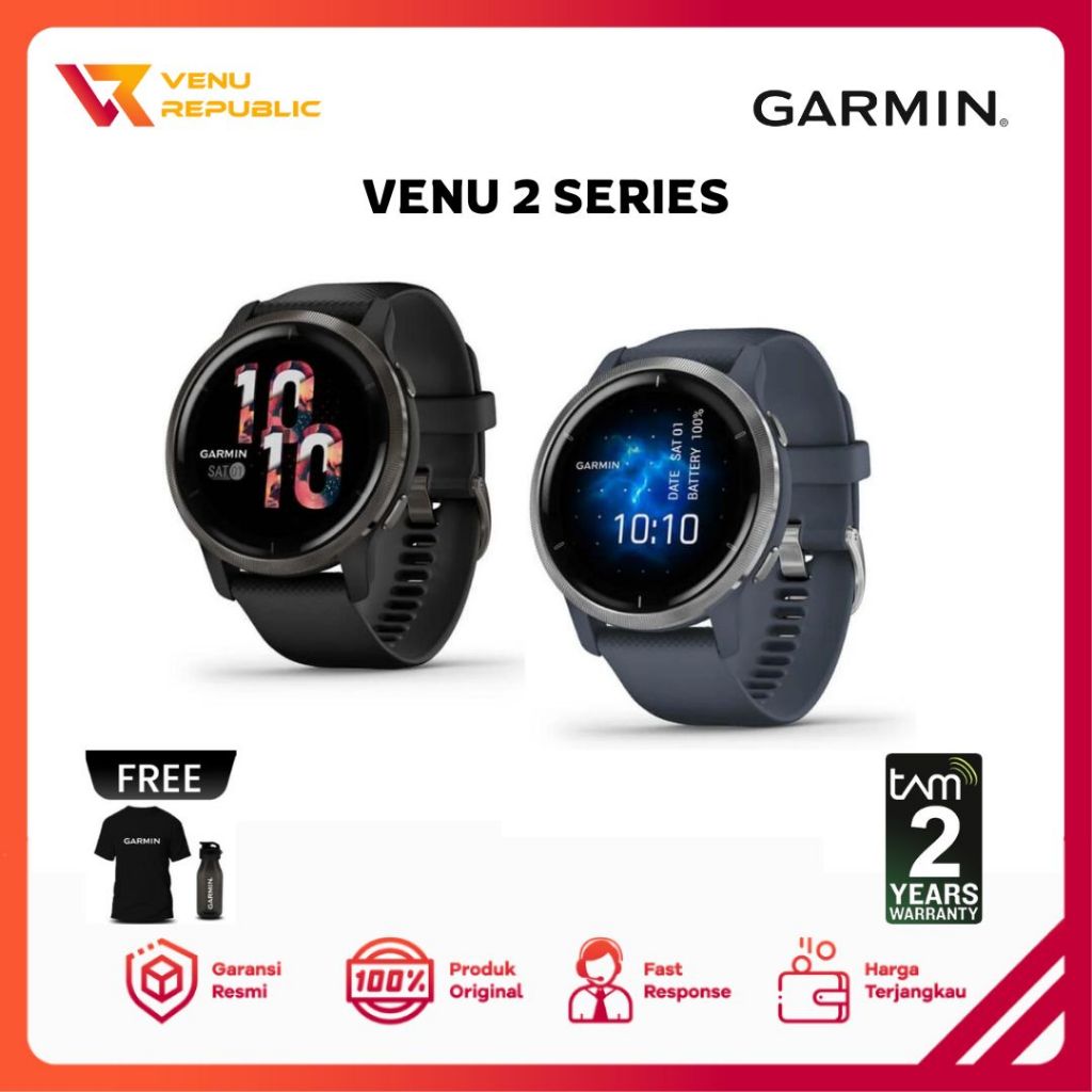 Garmin Venu 2 Series GPS WiFi Silicone Band - Garansi TAM 2 Tahun