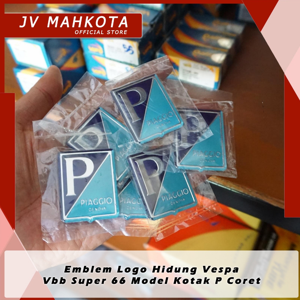 Emblem Logo Hidung Vespa Vbb Super 66 Model Kotak P Coret