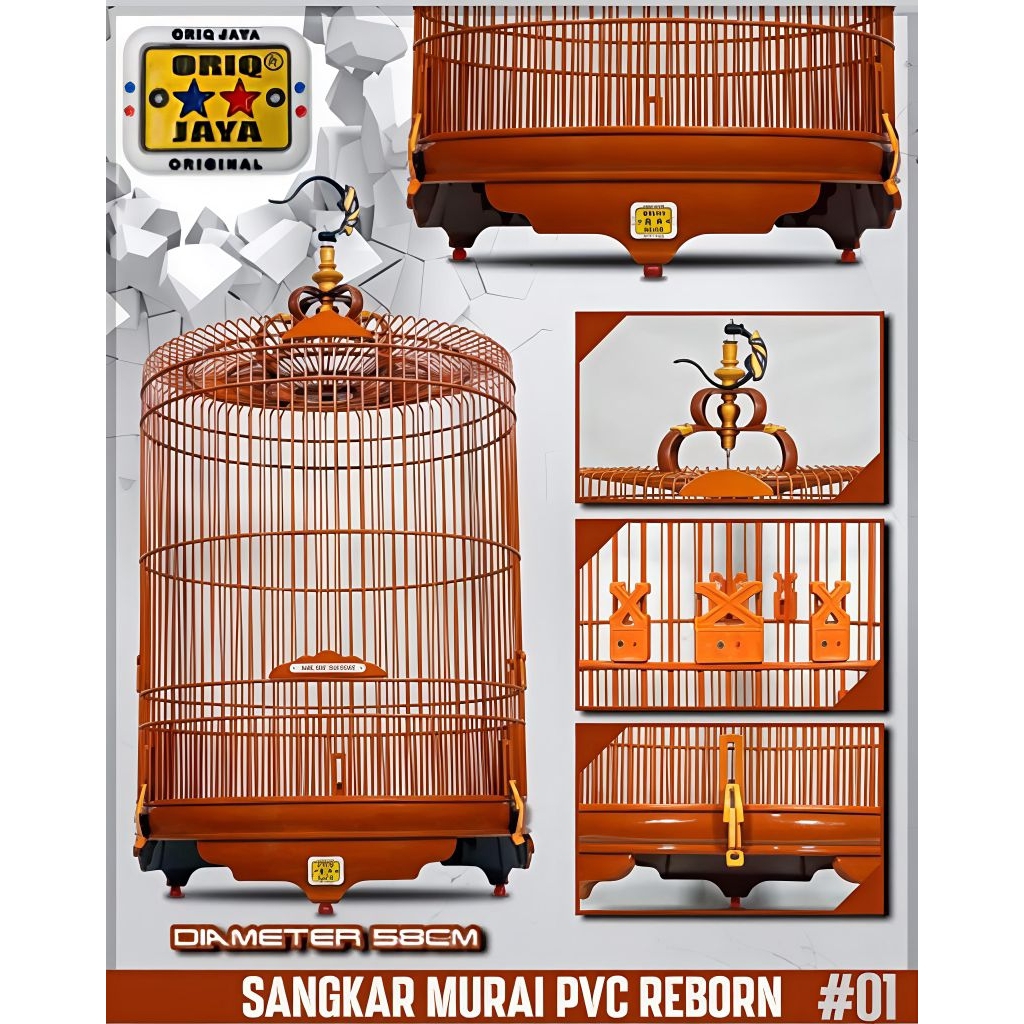 (KARGO)KANDANG SANGKAR MURAI ORIQ JAYA PVC REBORN BATMAN COKLAT