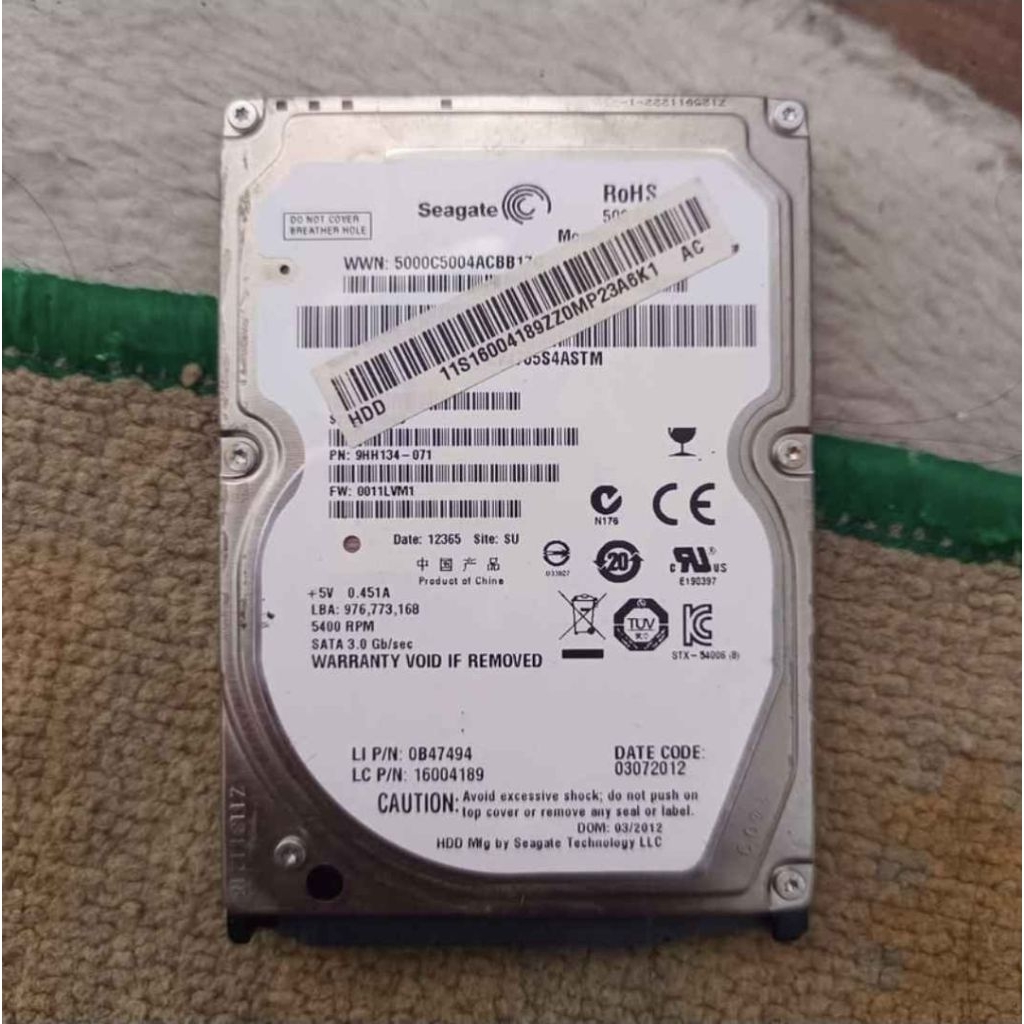 HDD SATA Seagate 500 GB "Preloved"
