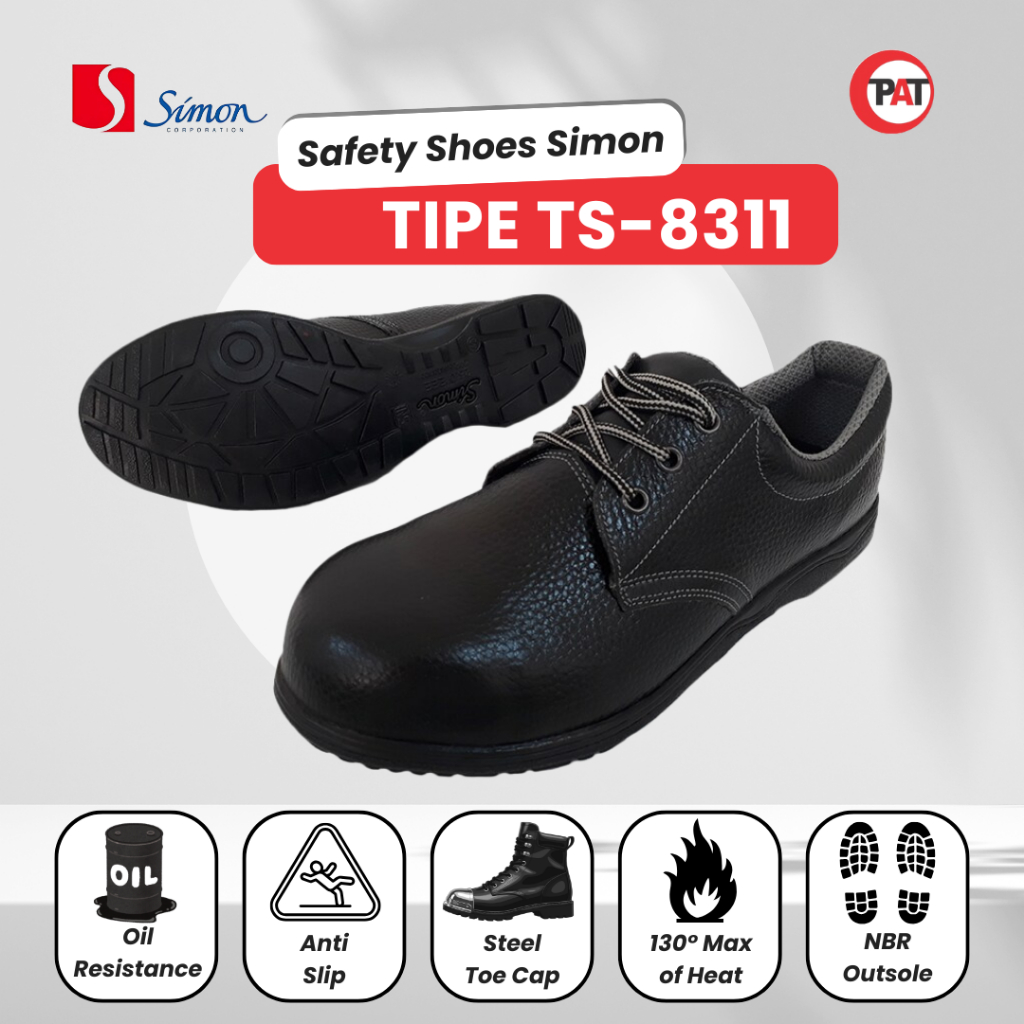SIMON TS8311 Sepatu Safety Pria SIMON TS8311 Safety Shoes Ujung Besi Sepatu Boots Simon Original