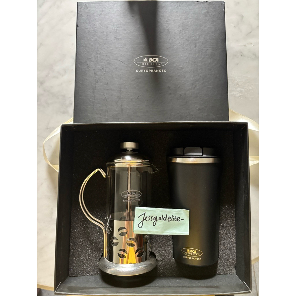 Bca prioritas coffee SET tumbler stainless steel french press coffee plunger botol gelas termos ther