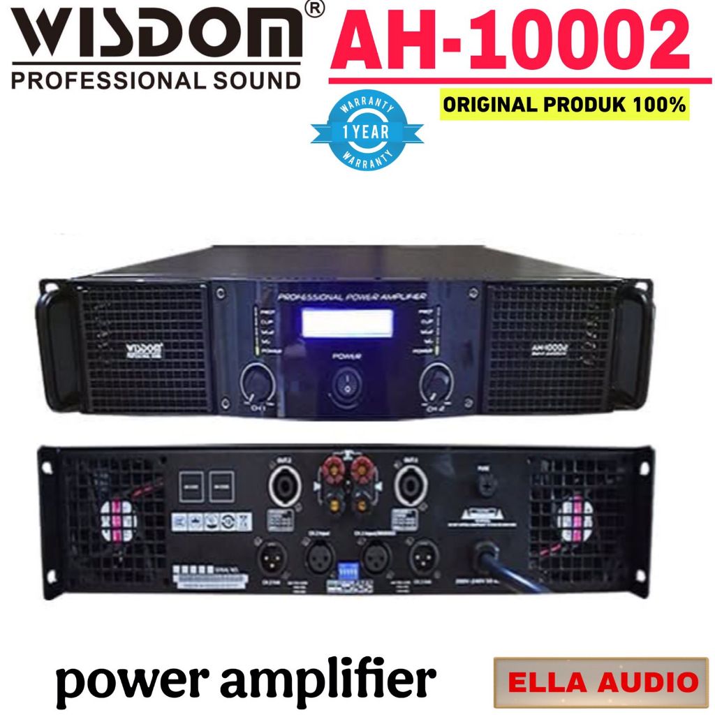 Wisdom AH10002 Amplifier Power 2-Channel Wisdom AH-10002