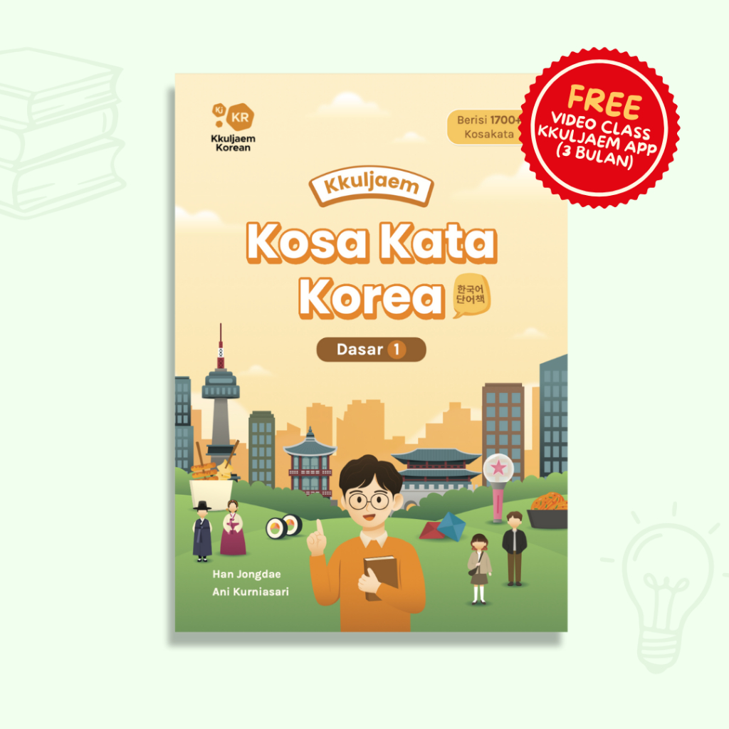 BUKU BELAJAR BAHASA KOREA | BUKU KKULJAEM KOSAKATA KOREA DASAR | BUKU PEMULA BAHASA KOREA