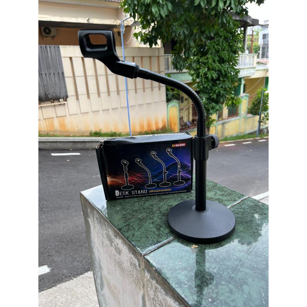 Stand Cagak Mic Pendek Tekuk Stand Mimbar Meja Stand Microphone Stand Mic Tekuk Full Besi