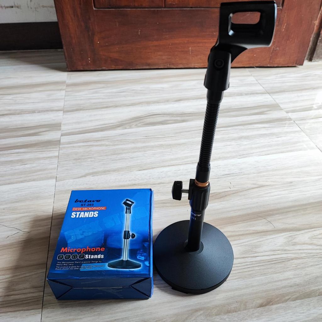 Stand Cagak Mic Pendek Tekuk Betavo ST-203 ST203 ST 203 Stand Mimbar Meja Stand Microphone Stand Mic