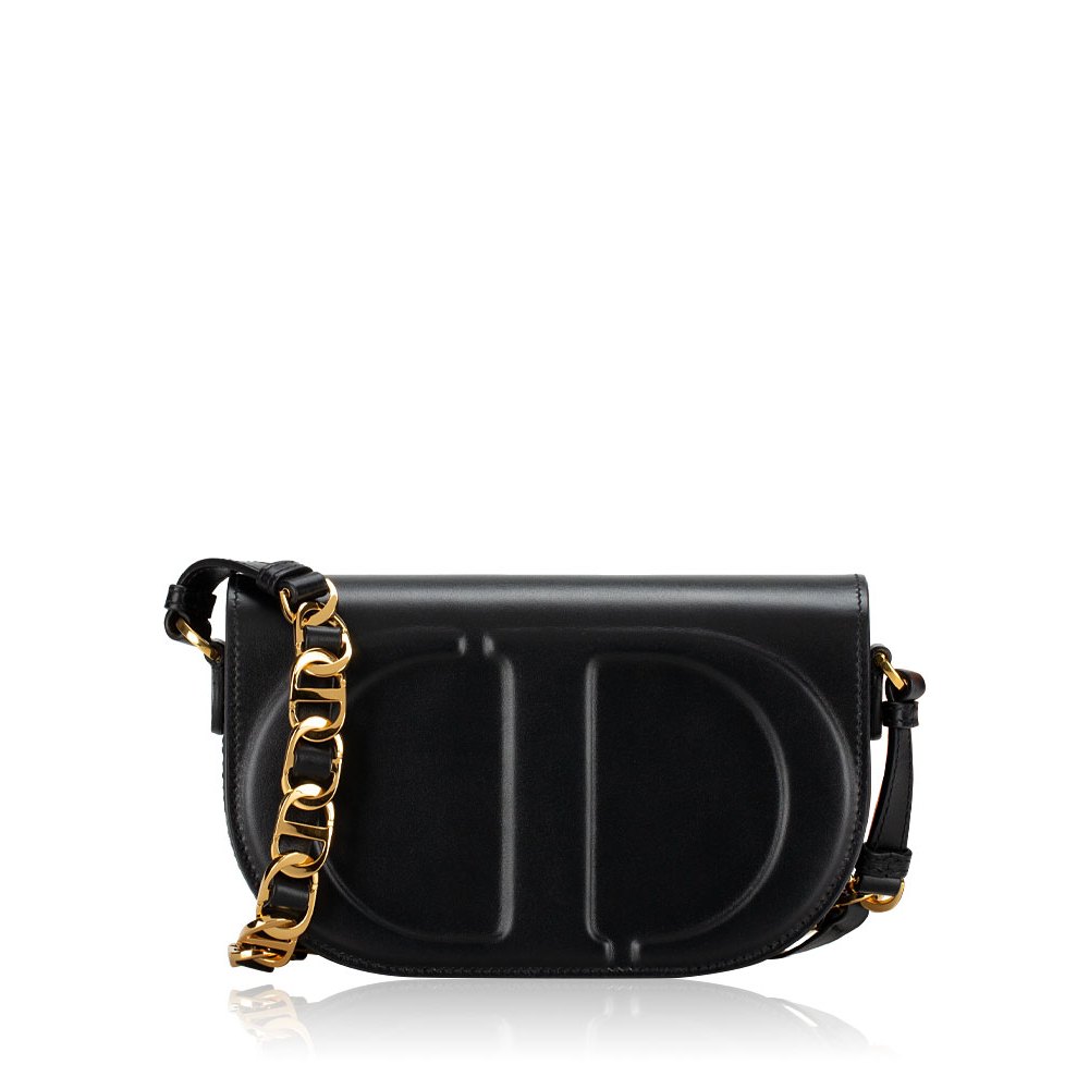 Christian Dior Calfskin CD Signature Flap Crossbody Black - Tas Wanita