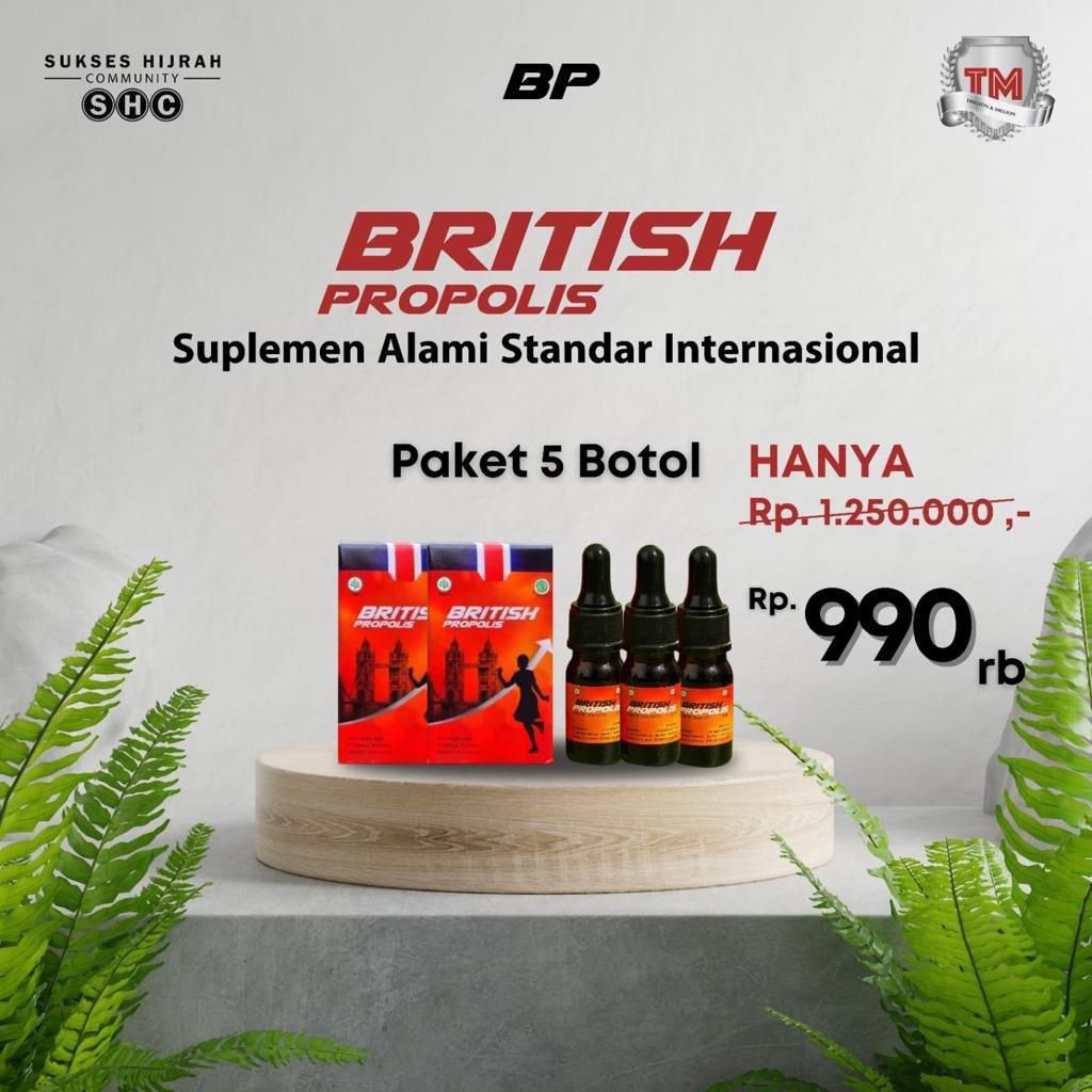 (GRATIS SERUM BELGIE Standar Eropa) BRITISH PROPOLIS 100 % ASLI,  ASAM URAT, KOLESTEROL, DIABETES SE