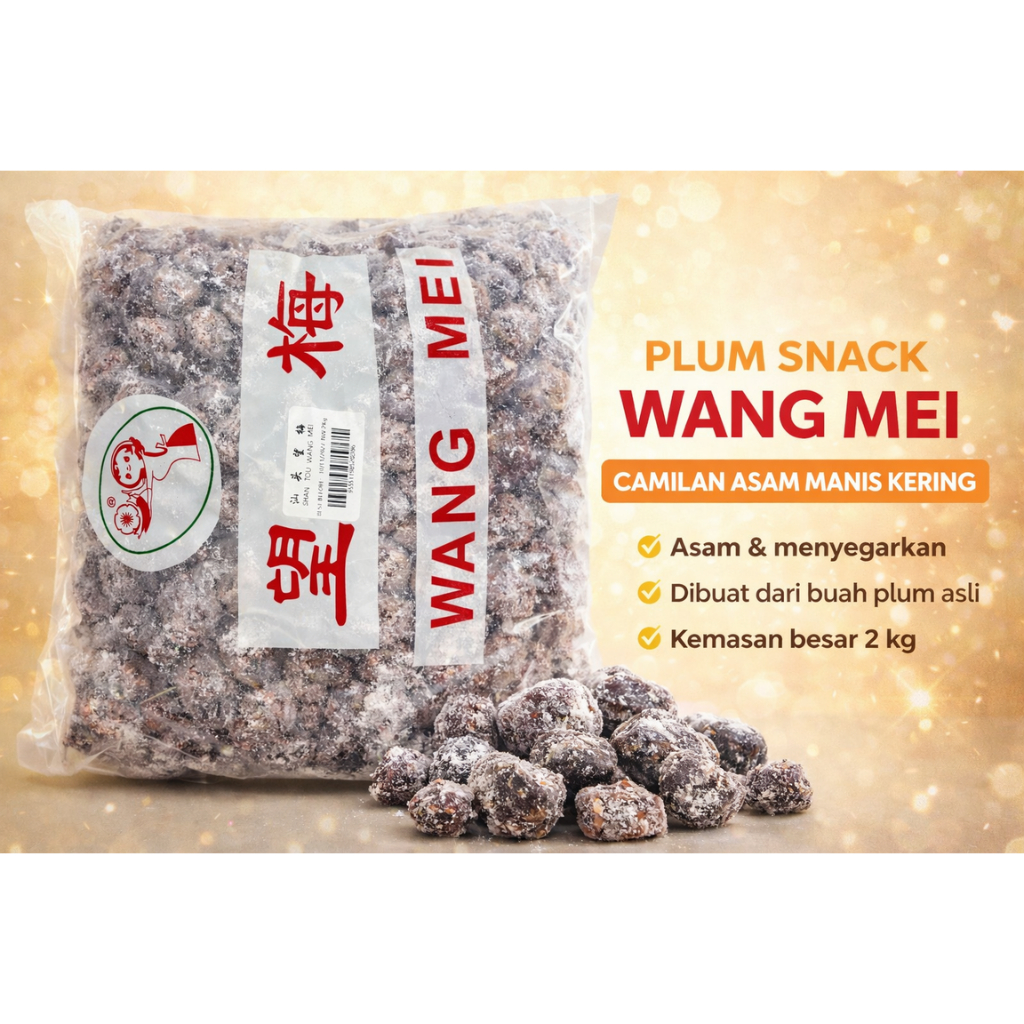 Wang Mei Sour Plum manisan asinan semboi, semboi plum rasa asin manis Wang mei