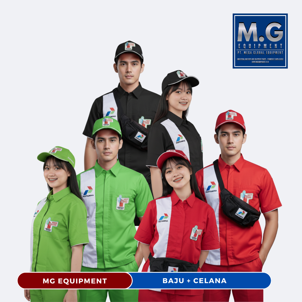 BAJU OPERATOR SPBU PASTI PAS SETELAN PENGAWAS, TEKNISI, OFFICE BOY