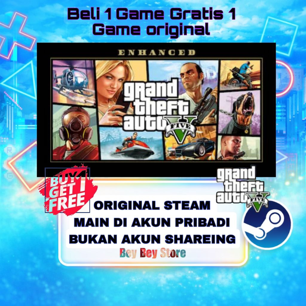GTA 5 ORIGINAL STEAM + MOD MENYOO BISA UNTUK LOW PC