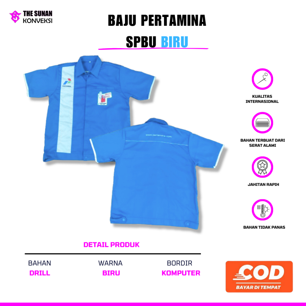 Baju Pertamina Biru | Baju Spbu | Seragam Spbu Biru Muda | Seragam Pertamina | Baju Spbu | Pertamina