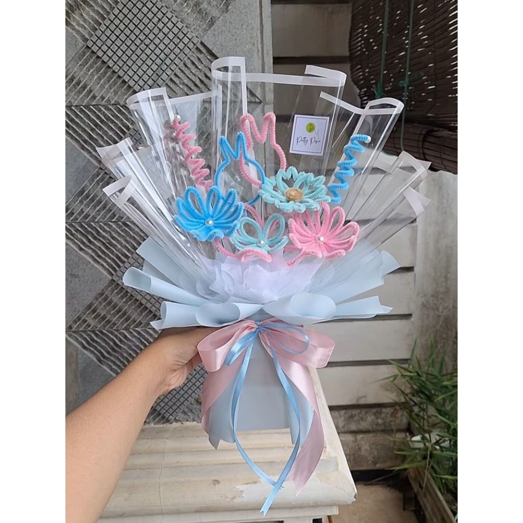 buket kawat bulu / buket bunga kawat bulu / buket bunga kawat besar kecil / buket bunga kawat bulu t