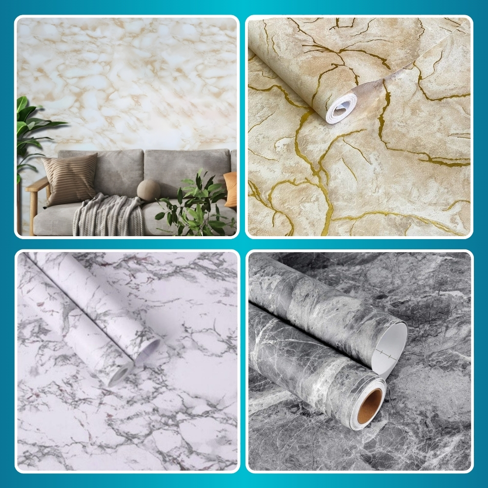 Wallpaper Dinding Wallsticker Motif Marmer Abstrak Granit Walpaper Dinding Marble Modern Aesthetic