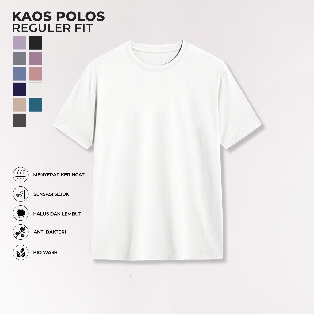 Stylelaki Basic Tee - Kaos polos Putih Pria Wanita Cotton Combed 24s Slim Fit Adem dan Nyaman