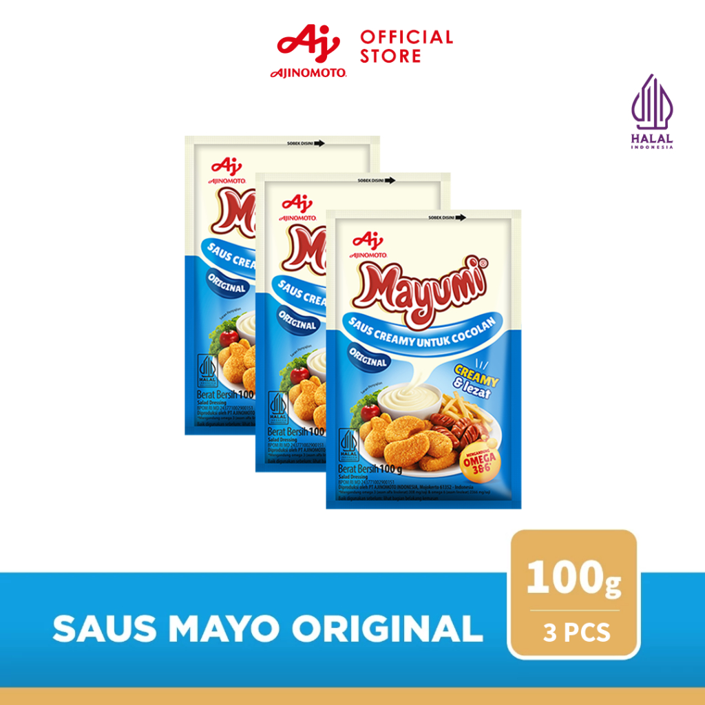 MAYUMI®  Mayonaise Saus Mayo Original 100g (3 pcs)  - Mayones Saus Creamy Lezat Serbaguna