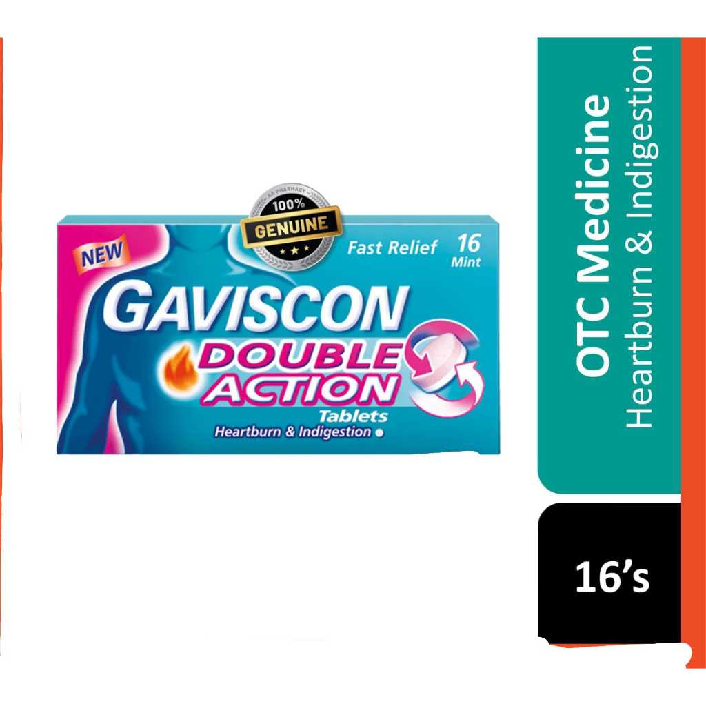 Gaviscon Double Action (Mint) Tablet Kunyah 16 Tablet