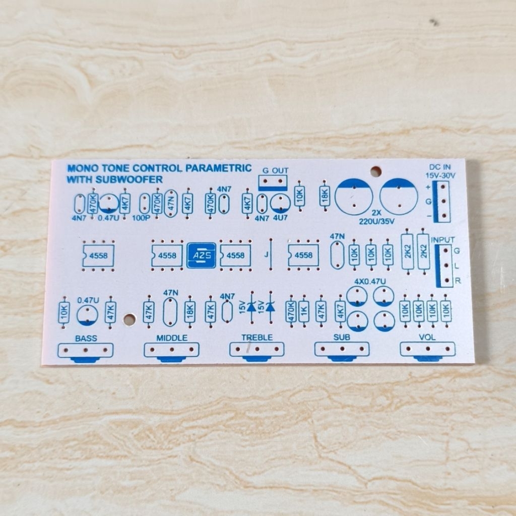 PCB Tone Control Parametrik Mono With Subwoofer Power Amplifier