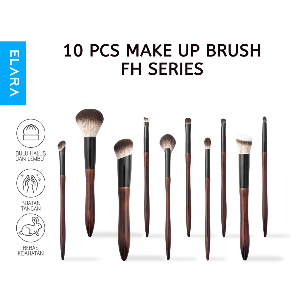 Paket Lengkap Kuas Makeup Brush Alat Kecantikan FH Elara Series - Lembut Tidak Mudah Rontok