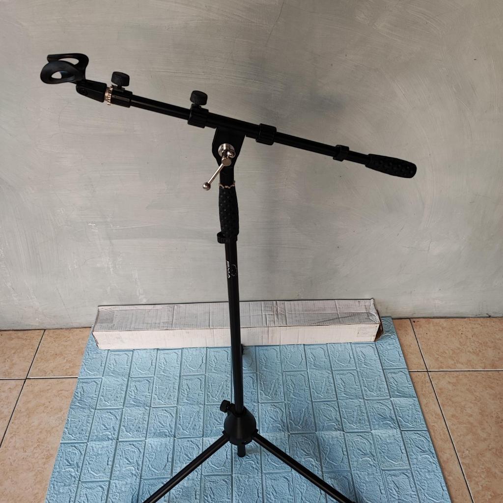 Stand Cagak Mic Panjang BMA Single Mic Full Besi Tripod Stand Microphone Stand Mic Berdiri Original 