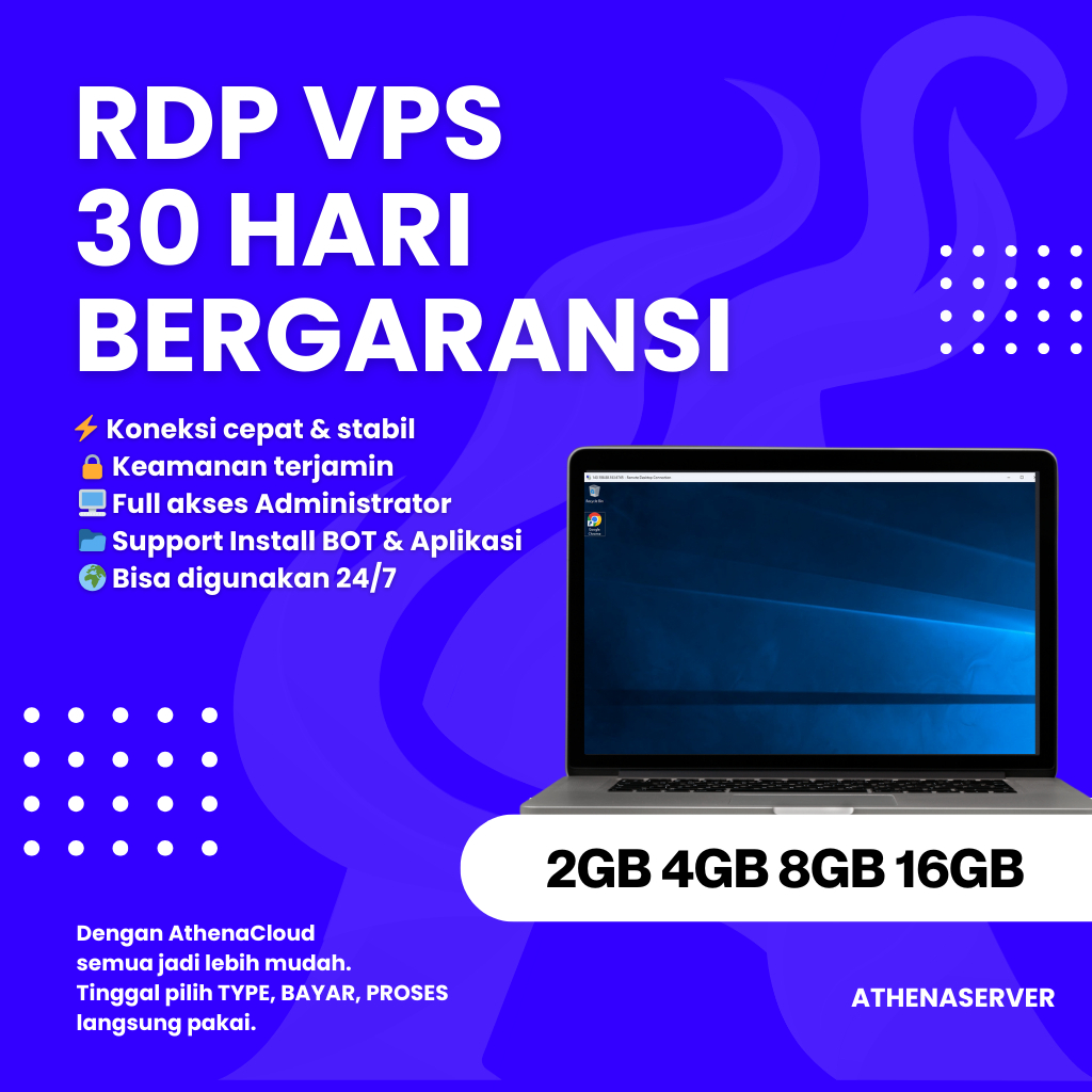 RDP Windows & VPS LINUX Garansi 30 Hari, Private, Full Akses, Full Speed, Full Garansi,Region Lengka