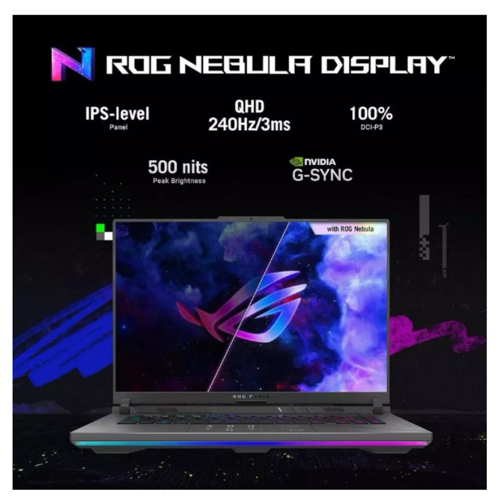 PROMO Laptop Gaming Asus ROG STRIX G16 G614JI Intel Core I9 13980HX 64GB 2TB SSD RTX4070-8GB 240HZ