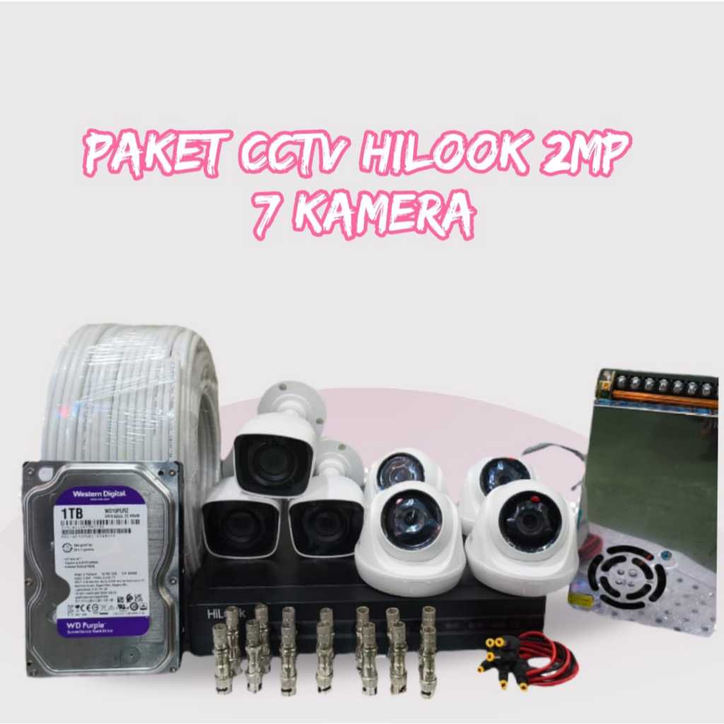 Paket kamera cctv Hilook Turbo HD 7 kamera