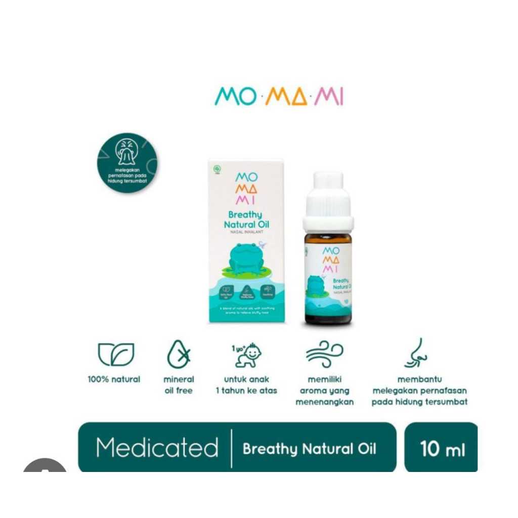 Momami Breathy Natural Oil 10ml for Baby - Essential Oil untuk Pernafasan Hidung Tersumbat Anak Bayi