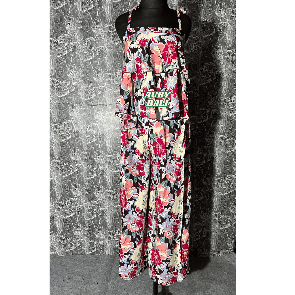 SET OOTD PANTAI // SET KULOT - KEMBEN // BAHAN RAYON MOTIF BUNGA