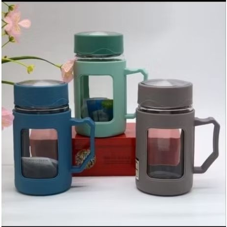 Botol Kaca Cangkir Botol Minum Kaca Model Gelas Mug Minum Kaca