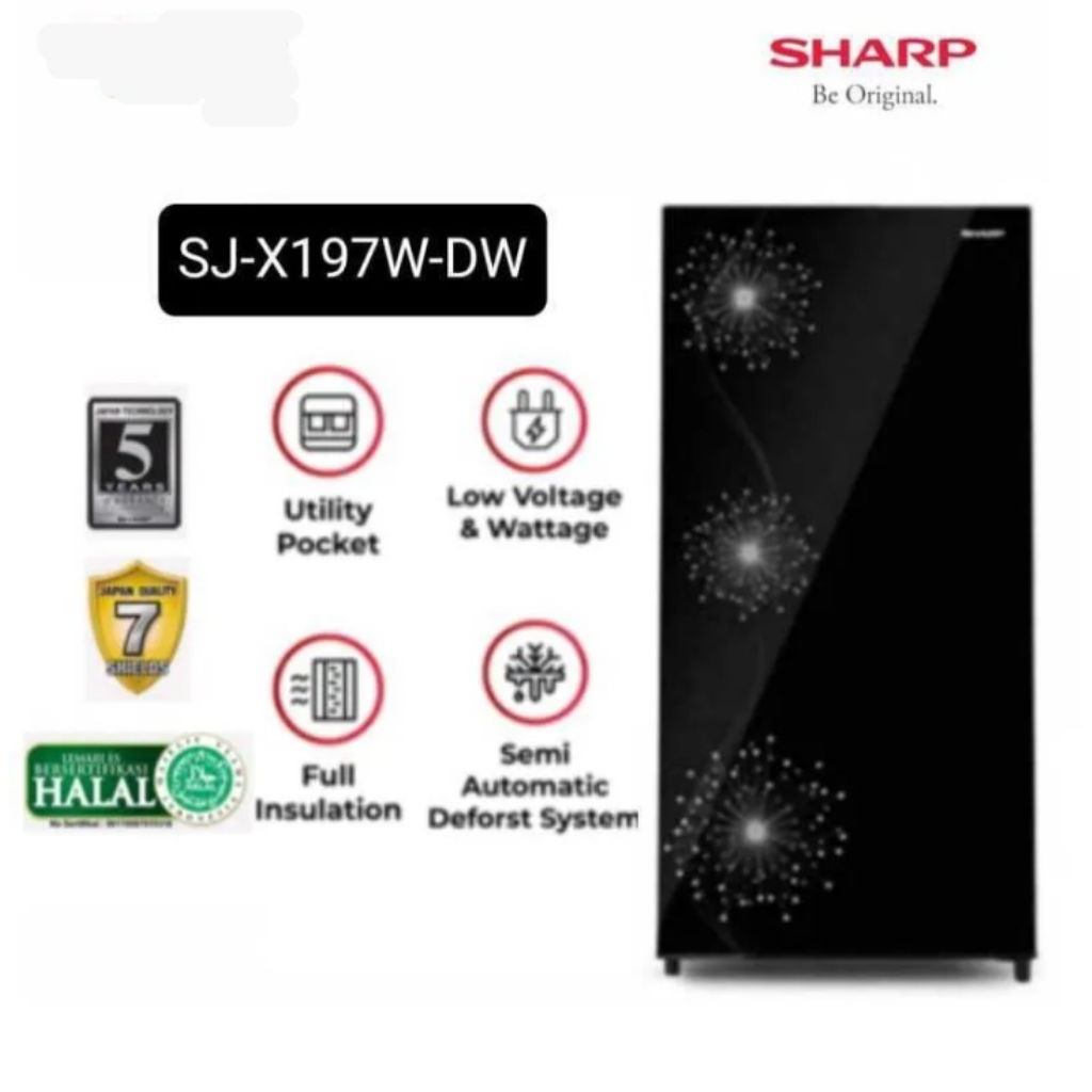 KULKAS SHARP 1PINTU SJ-X197WDW JUMBO DOUBLE FREEZER
