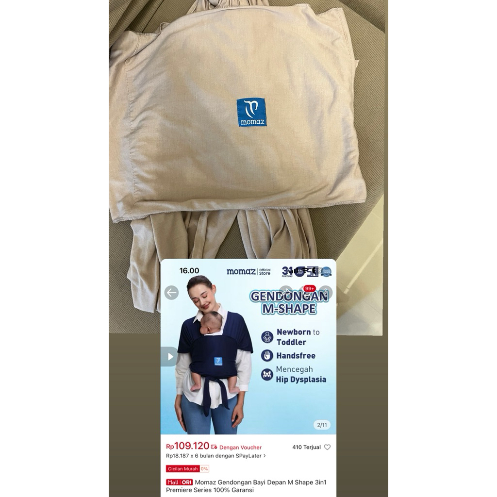 [Preloved] Gendongan M-Shape Momaz