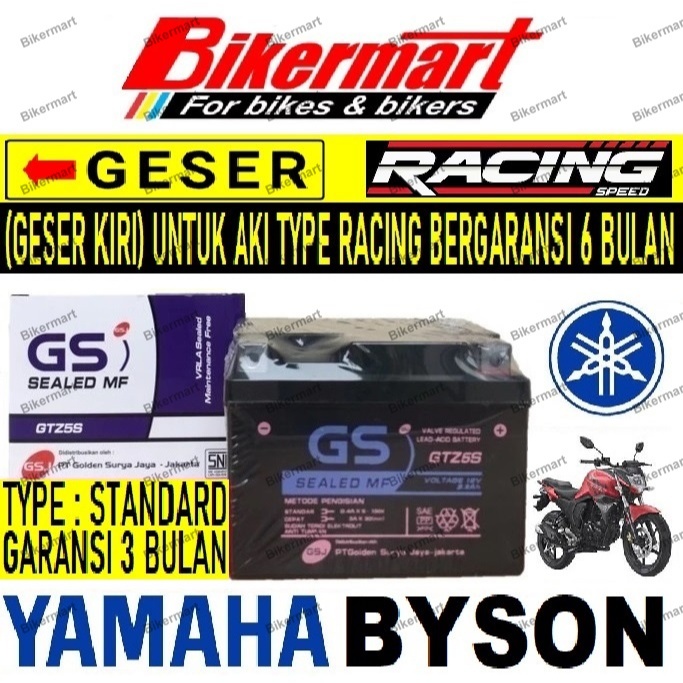 Aki Motor Yamaha Byson GTZ5S Accu Kering MF